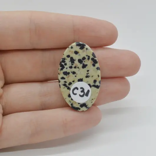 Cabochon Jasp Dalmatian 33x20x6mm C31, imagine 2