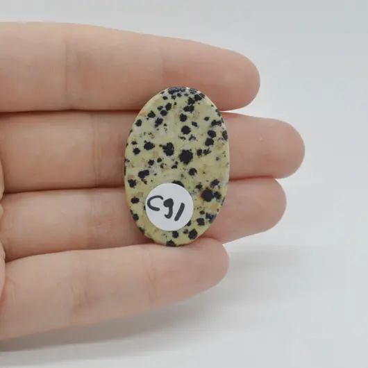 Cabochon Jasp Dalmatian 33x22x6mm C91, imagine 2