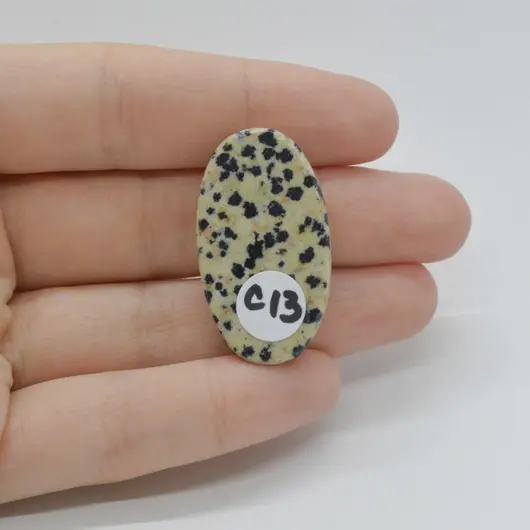 Cabochon Jasp Dalmatian 34x19x7mm C13, imagine 2