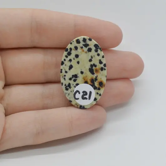Cabochon Jasp Dalmatian 34x21x6mm C21, imagine 2
