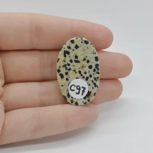 Cabochon Jasp Dalmatian 34x22x6mm C97, imagine 2