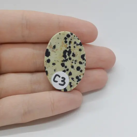 Cabochon Jasp Dalmatian 34x23x6mm C3, imagine 2