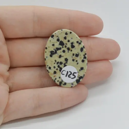 Cabochon Jasp Dalmatian 34x25x5mm C125, imagine 2