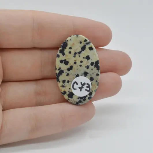Cabochon Jasp Dalmatian 35x22x6mm C73, imagine 2