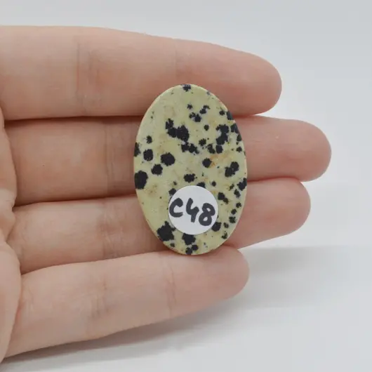 Cabochon Jasp Dalmatian 35x23x6mm C48, imagine 2