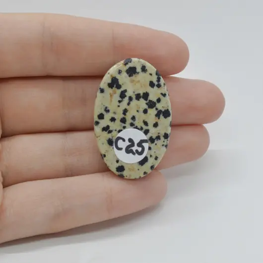 Cabochon Jasp Dalmatian 35x23x7mm C25, imagine 2