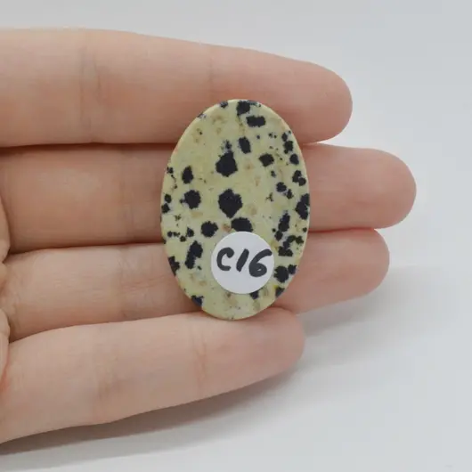 Cabochon Jasp Dalmatian 35x24x5mm C16, imagine 2
