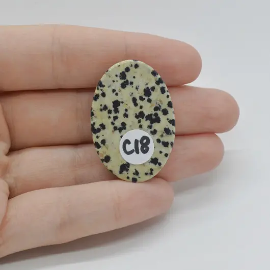 Cabochon Jasp Dalmatian 35x24x5mm C18, imagine 2