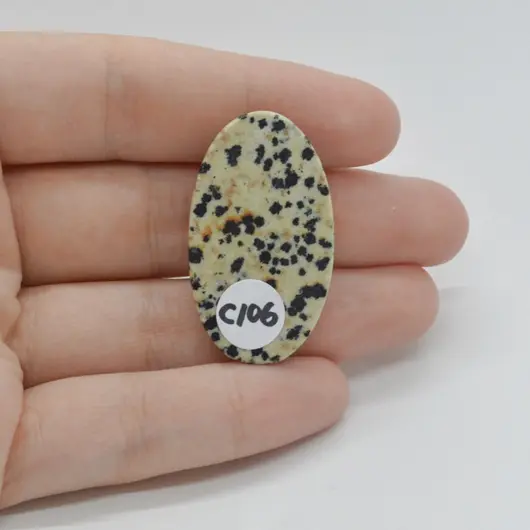 Cabochon Jasp Dalmatian 36x21x5mm C106, imagine 2