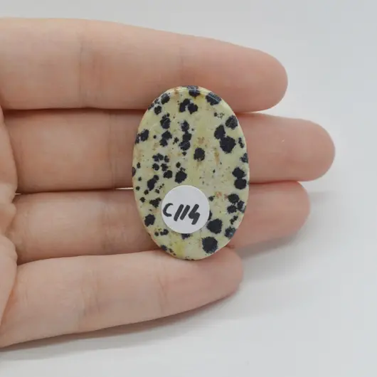 Cabochon Jasp Dalmatian 36x24x7mm C114, imagine 2