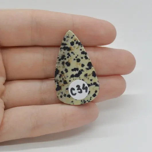 Cabochon Jasp Dalmatian 37x22x6mm C34, imagine 2