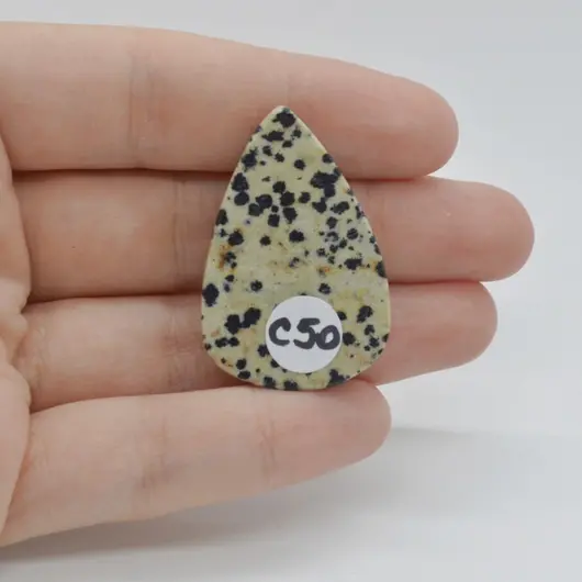 Cabochon Jasp Dalmatian 37x24x5mm C50, imagine 2