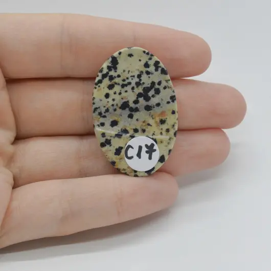 Cabochon Jasp Dalmatian 37x24x6mm C17, imagine 2