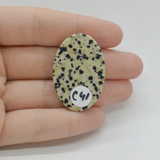 Cabochon Jasp Dalmatian 37x25x6mm C41, imagine 2