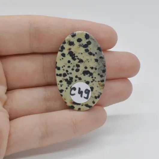 Cabochon Jasp Dalmatian 38x24x6mm C49, imagine 2