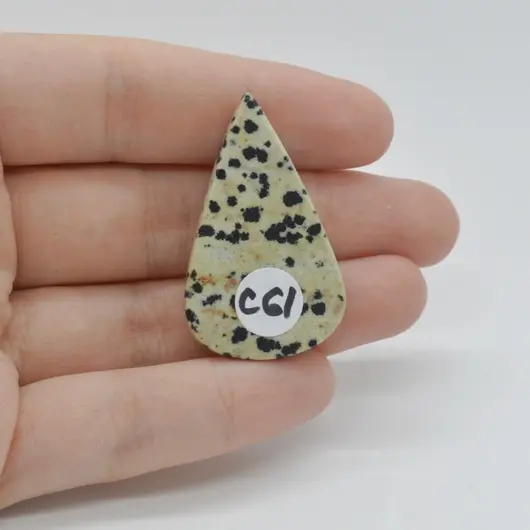 Cabochon Jasp Dalmatian 38x24x6mm C61, imagine 2