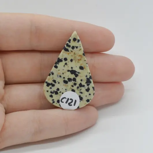 Cabochon Jasp Dalmatian 39x25x6mm C121, imagine 2