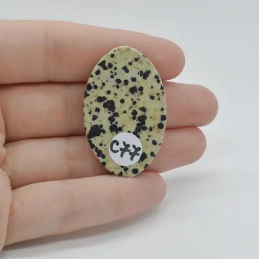 Cabochon Jasp Dalmatian 39x25x6mm C77, imagine 2