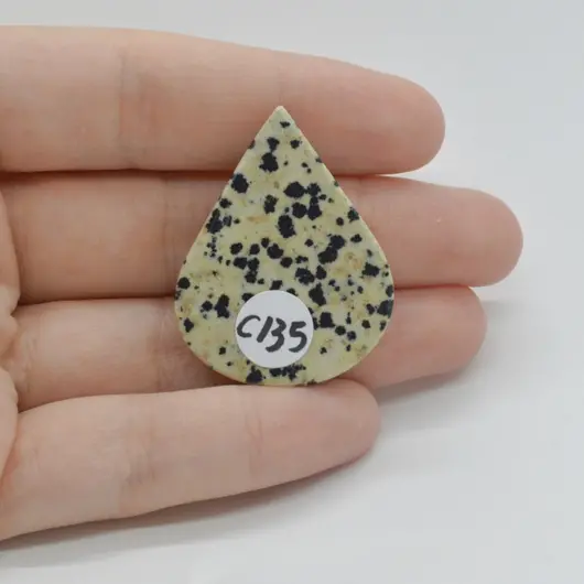 Cabochon Jasp Dalmatian 36x28x5mm C135, imagine 2