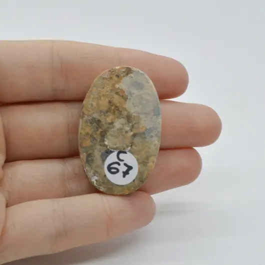 Cabochon Jasp Leopard 2 38x24x7mm C67, imagine 2
