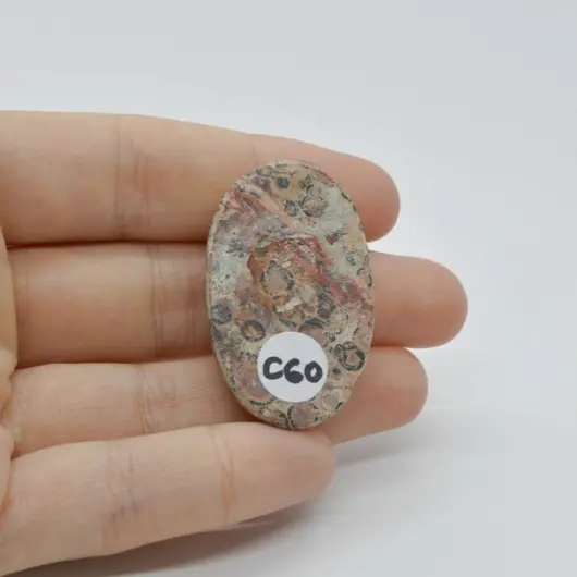 Cabochon Jasp Leopard 2 39x24x7mm C60, imagine 2