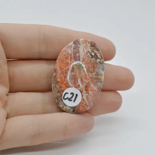Cabochon Jasp Leopard 2 40x26x7mm C21, imagine 2