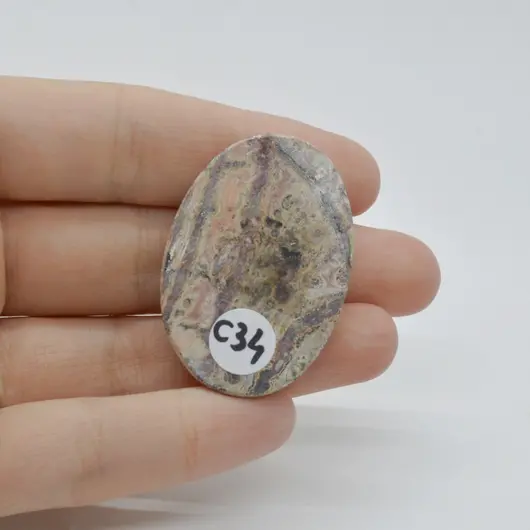 Cabochon Jasp Leopard 2 40x28x6mm C34, imagine 2