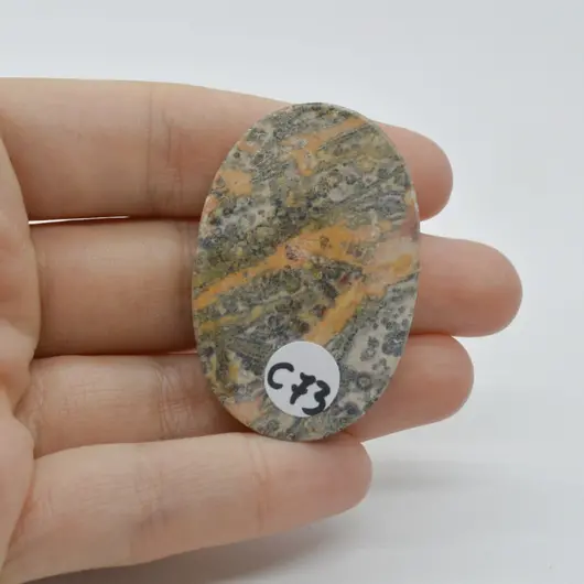 Cabochon Jasp Leopard 2 45x30x6mm C73, imagine 2