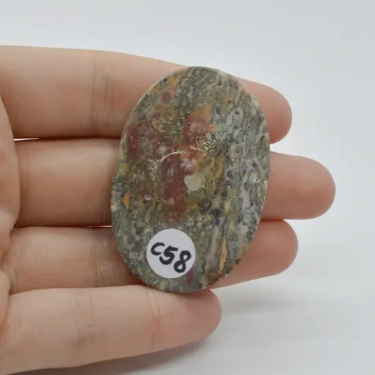 Cabochon Jasp Leopard 2 47x31x5mm C58, imagine 2