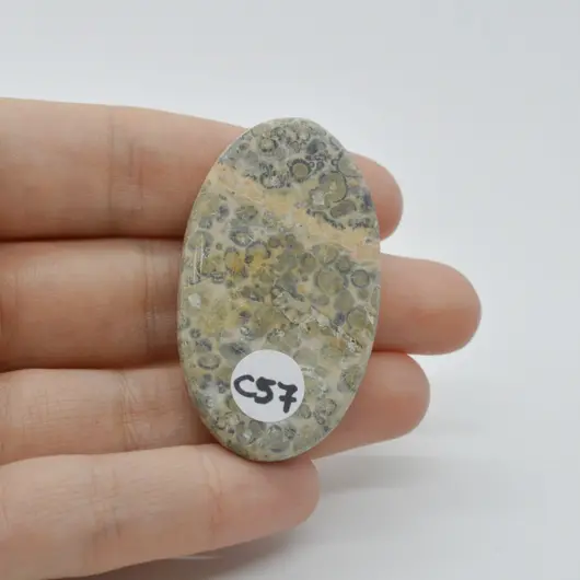 Cabochon Jasp Leopard 2 49x27x7mm C57, imagine 2