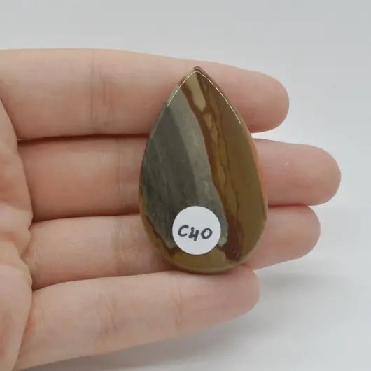 Cabochon Jasp Policrom 44x27x7mm C40, imagine 2