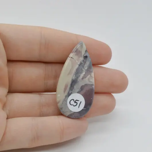 Cabochon Jasp Portelan 42x21x6mm C51, imagine 2