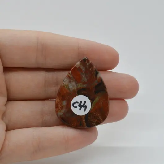 Cabochon Jasp Rosu 36x28x6mm C44, imagine 2