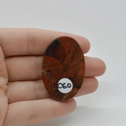 Cabochon Jasp Rosu 44x29x7mm C60, imagine 2