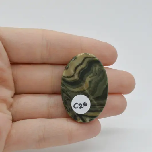 Cabochon Jasp Zebra Verde 37x25x7mm C26, imagine 2