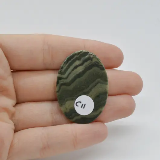 Cabochon Jasp Zebra Verde 37x26x3mm C11, imagine 2