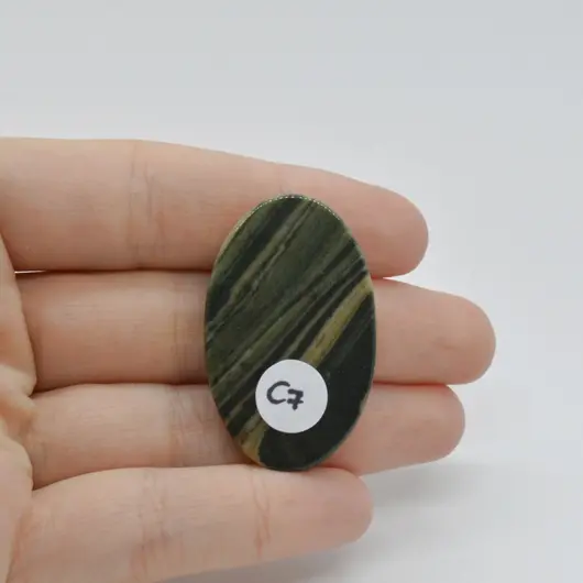 Cabochon Jasp Zebra Verde 38x24x6mm C7, imagine 2
