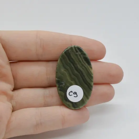 Cabochon Jasp Zebra Verde 39x23x7mm C9, imagine 2