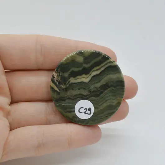 Cabochon Jasp Zebra Verde 39x39x5mm C29, imagine 2