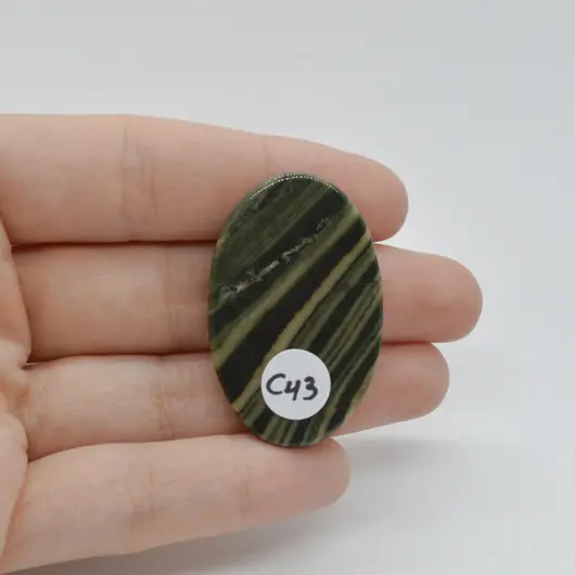 Cabochon Jasp Zebra Verde 40x25x6mm C43, imagine 2