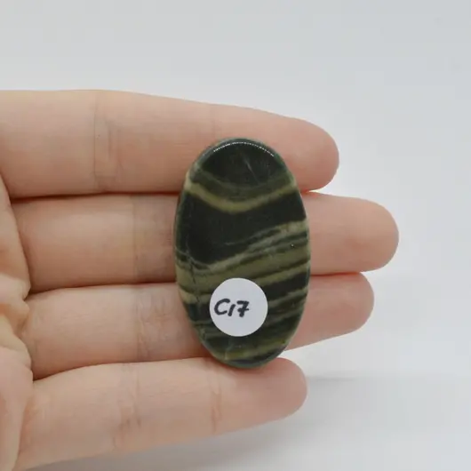 Cabochon Jasp Zebra Verde 41x24x9mm C17, imagine 2