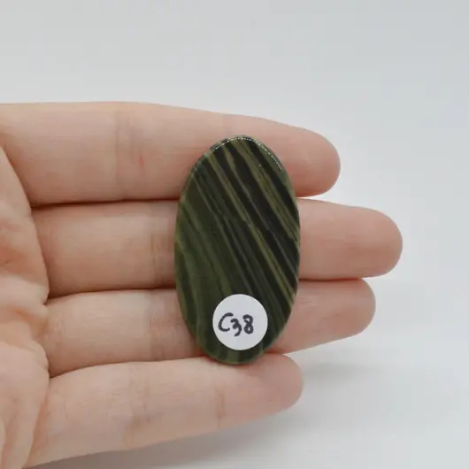 Cabochon Jasp Zebra Verde 42x23x6mm C38, imagine 2