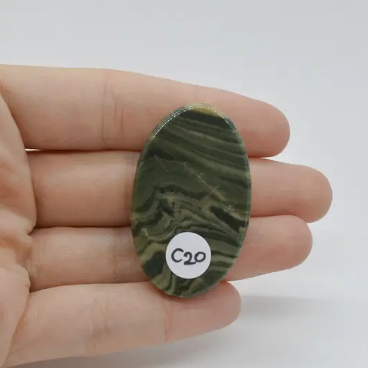 Cabochon Jasp Zebra Verde 43x26x7mm C20, imagine 2