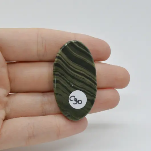 Cabochon Jasp Zebra Verde 44x24x6mm C30, imagine 2