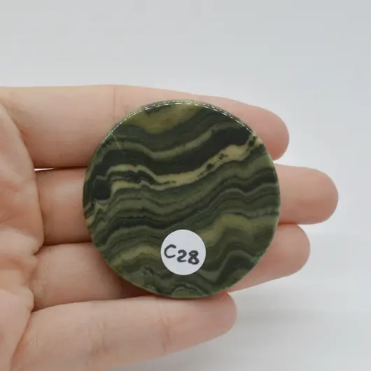 Cabochon Jasp Zebra Verde 44x45x6mm C28, imagine 2