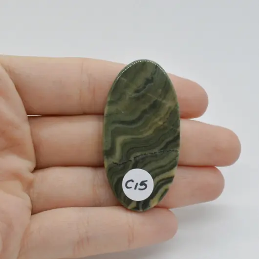 Cabochon Jasp Zebra Verde 48x25x6mm C15, imagine 2