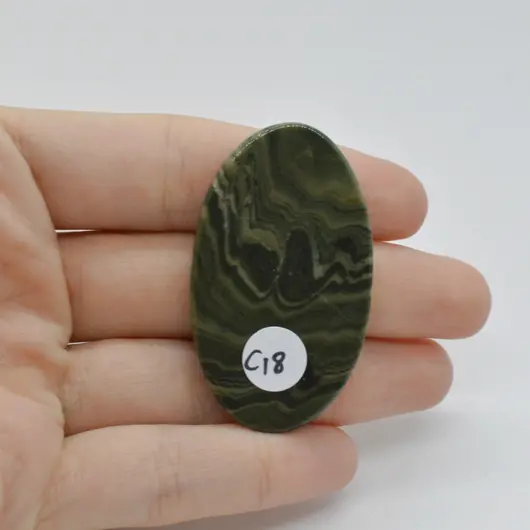 Cabochon Jasp Zebra Verde 48x28x6mm C18, imagine 2