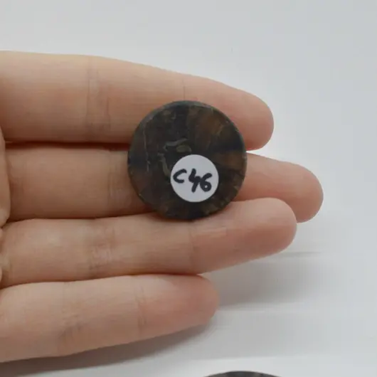 Cabochon Kiastolit 25x25x7mm C46, imagine 2