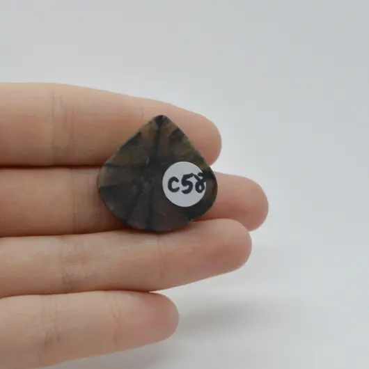 Cabochon Kiastolit 26x27x6mm C58, imagine 2