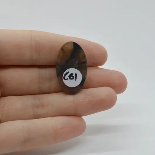 Cabochon Kiastolit 28x16x6mm C61, imagine 2